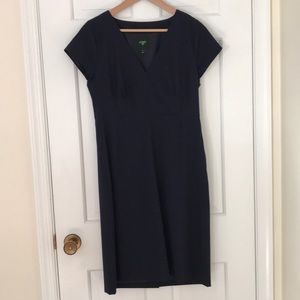 V-neck pinstripe dress